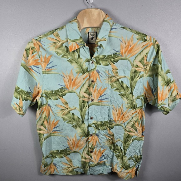 Jamaica Jaxx Hawaiian Silk Shirt XL 100% Tropical Floral Multicolor Textured - Picture 2 of 14